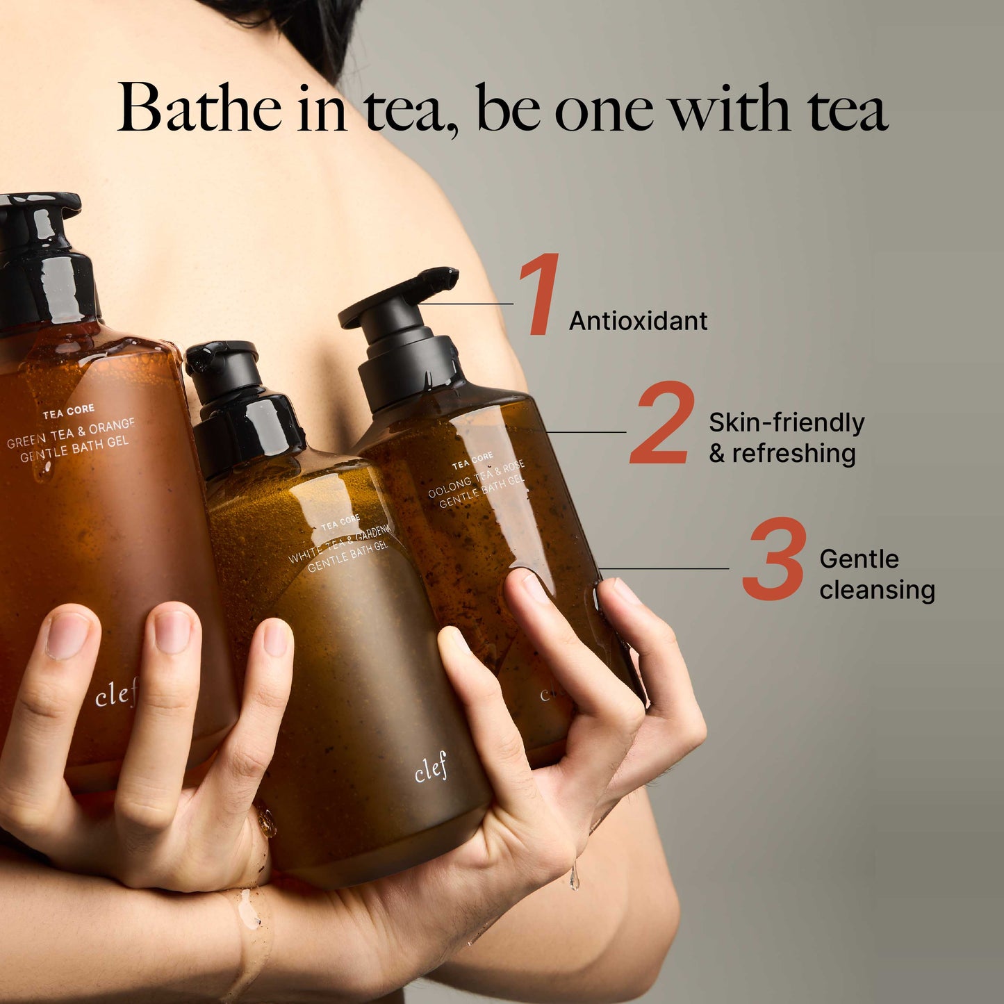[NEW LAUNCH] CLEF Tea Core Series Gentle Bath Gel & Daily Nourishing Lotion | Body Wash | Shampoo | Body Lotion