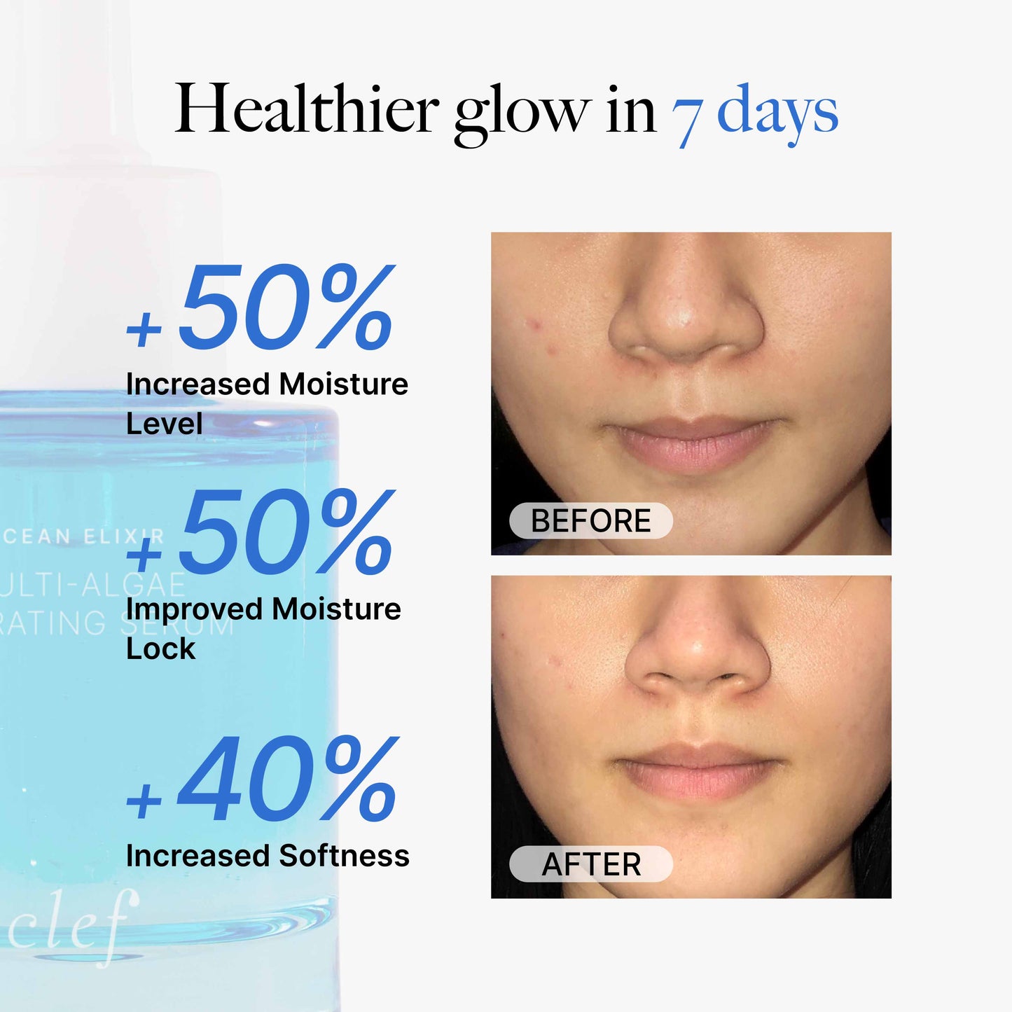 CLEF Ocean Elixir Multi-Algae Hydrating Serum 50ml | Easily Absorbed | Deeply Moisturises | Improves Skin Self-Repair